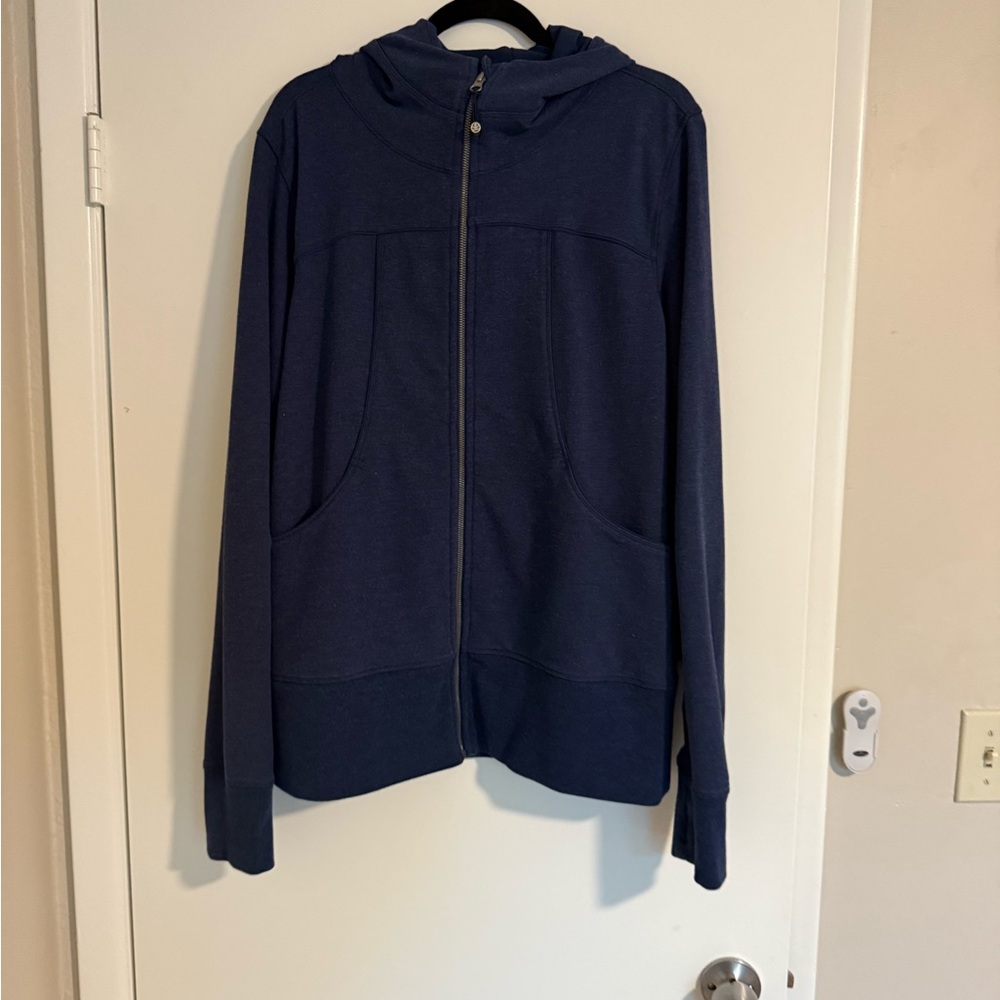 YKK Navy Blue Zip-Up Hoodie